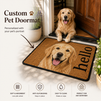 Custom Pet Portrait Funny Doormat Watercolor Art - Personalized Doormat