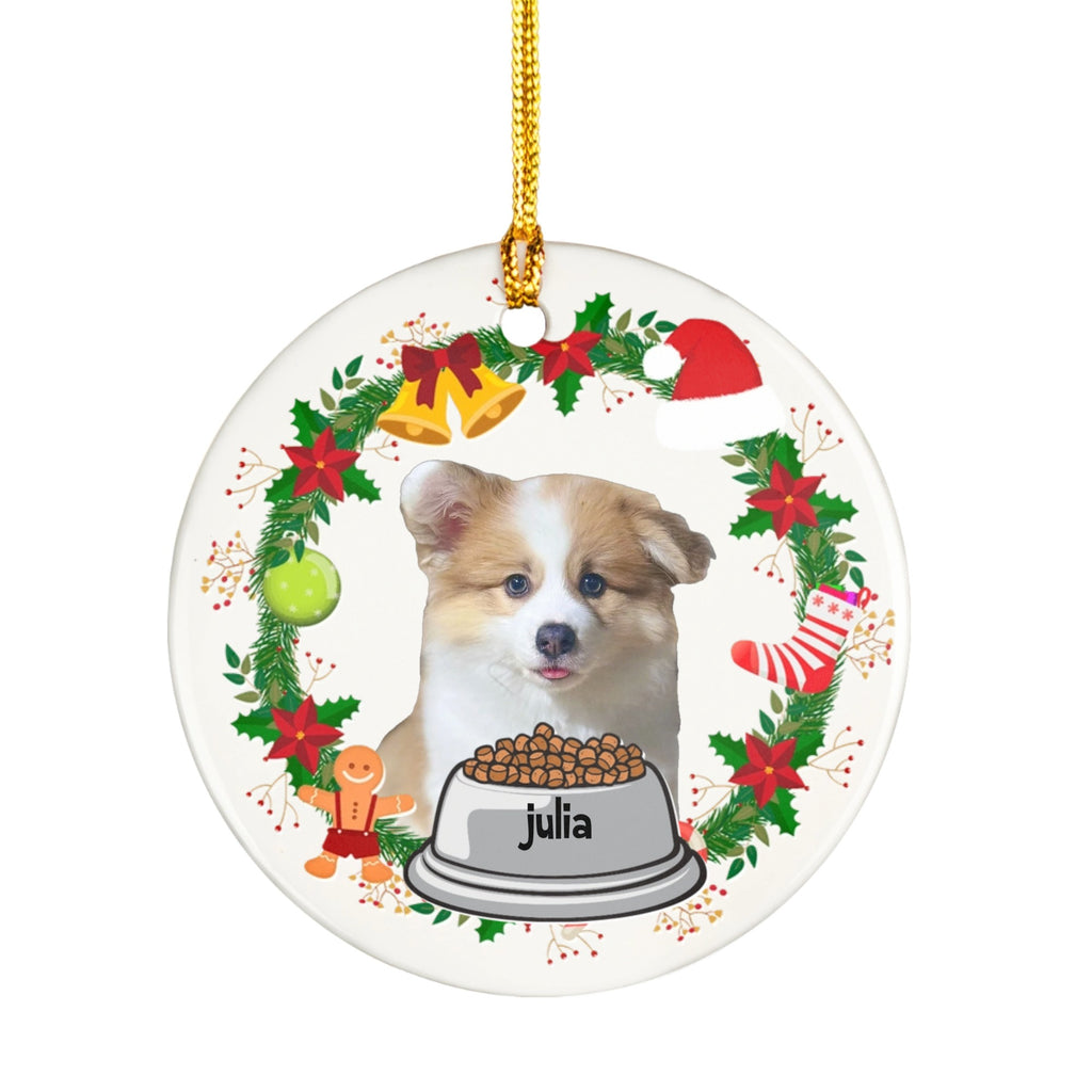 Custom Photo Dog Cat Ceramic Ornament - Personalized Ornament 2-Side Printed