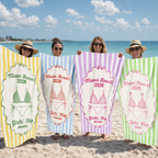 Girl Trip Gift For Her, Friends, Sisters - Personalized Beach Towel
