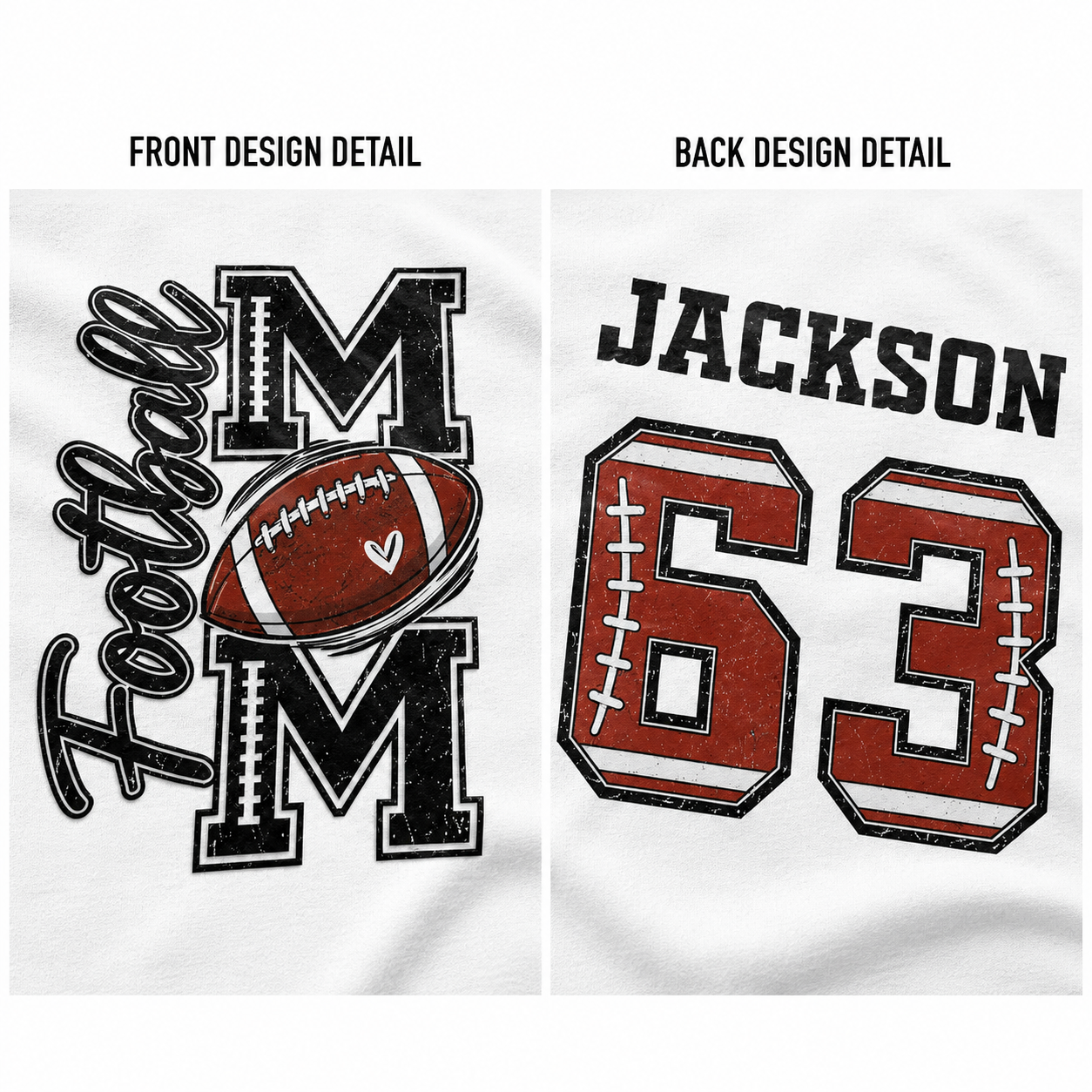 Personalized Football Mom Game Day Shirt, Custom Football Shirt with Kid Name & Jersey Number