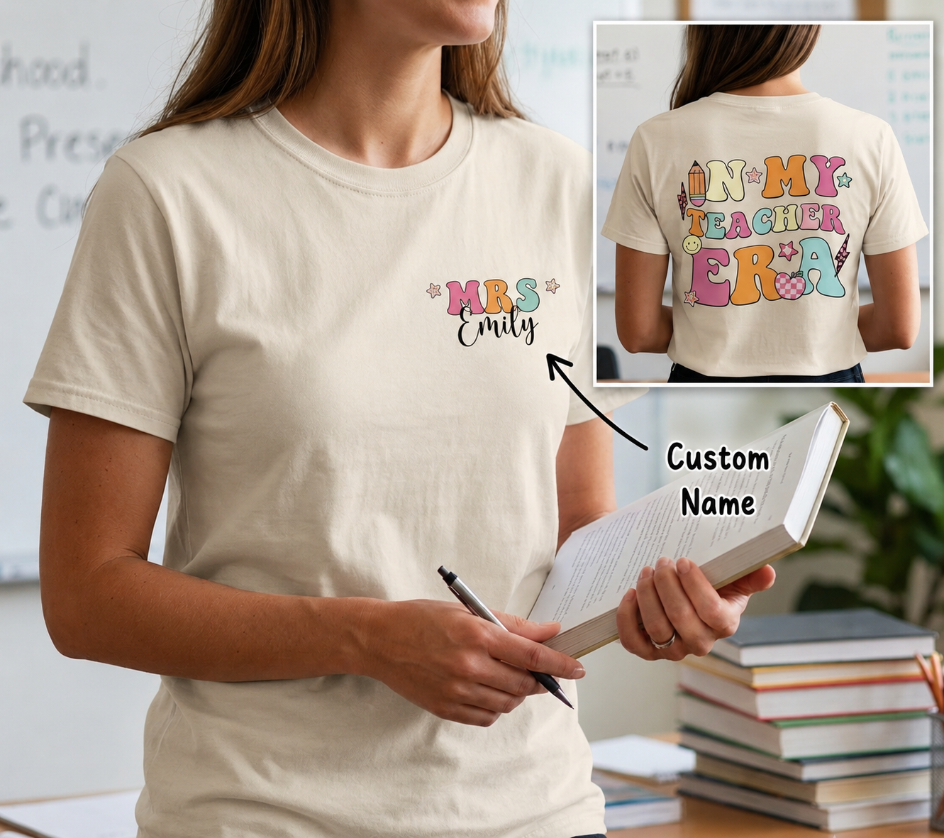 In My Teacher Era Gift For Teacher Personalized Double Sided T-Shirt