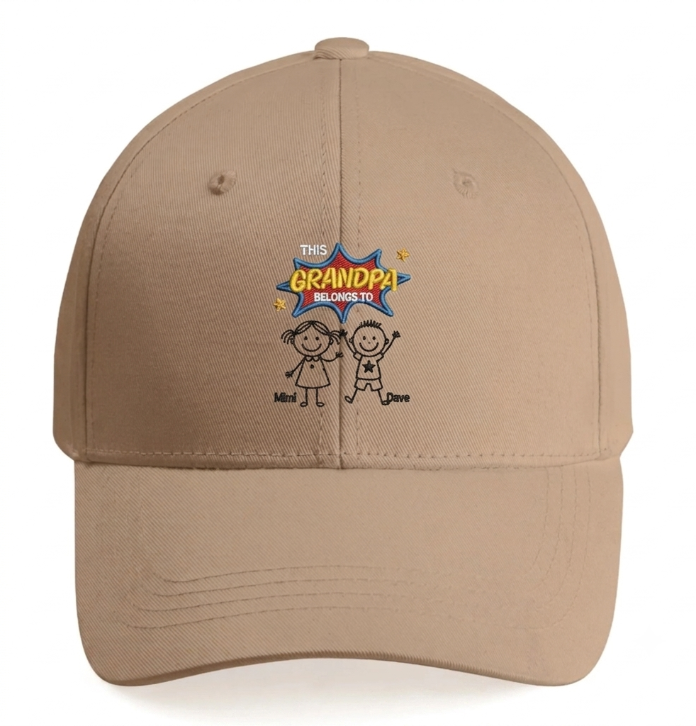 This Grandpa Belongs To Us Baseball Cap, Heartwarming Custom Gift For Grandpa