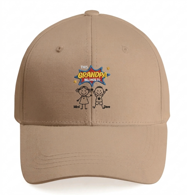 This Grandpa Belongs To Us Baseball Cap, Heartwarming Custom Gift For Grandpa Main Image