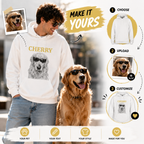 Customized Picture Dog Unisex Hoodie, Vintage Dog Lover Gift, Cat Mom Gift