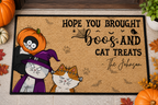 Hope You Brought Boos and Cat Treats Personalized Halloween Cat Doormat
