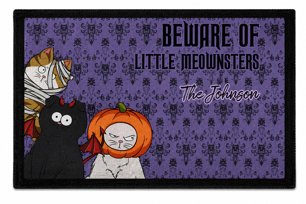 Beware of Little Meownsters Personalized Cat Doormat