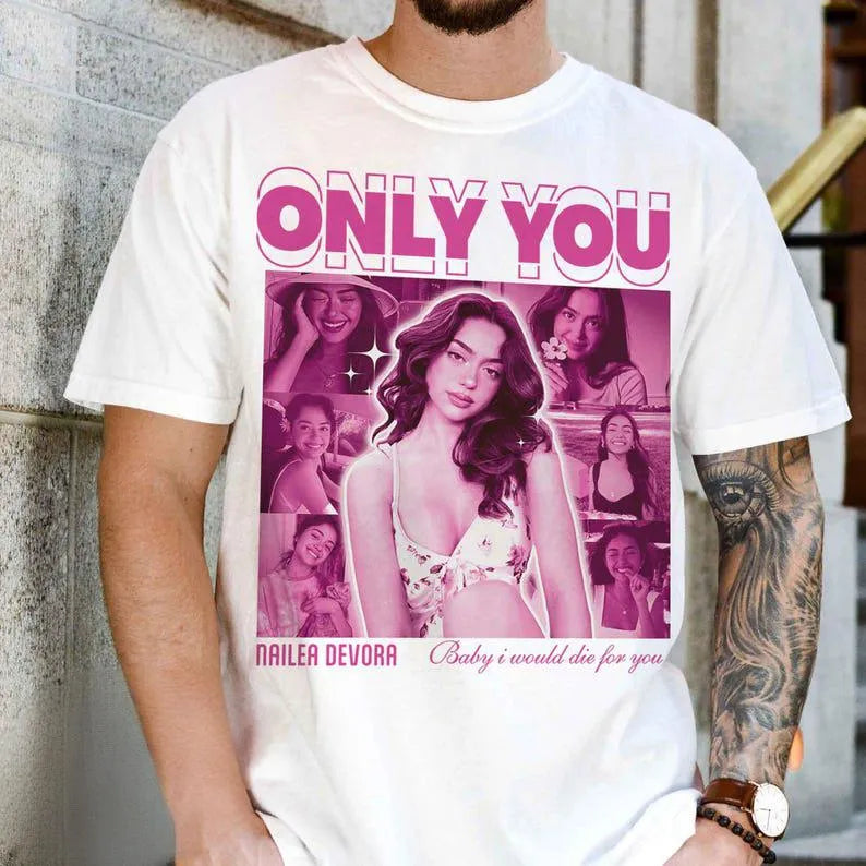 Custom Only You Photo Unisex T Shirt, Girlfriend Collage T-Shirt, Valentines Custom Photo Shirt