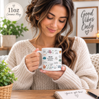 Strong Woman Affirmations Mug – Personalized 11oz Ceramic Coffee Mug, Custom Name Inspirational Gift for Women, Best Friend, Sister & Coworker