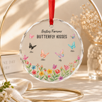Personalized Best Friends Butterfly Heart Ornament – Custom Names Crystal Keepsake, Friendship Gift