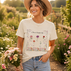 Personalized Birth Flower Garden Shirt – Custom Names & Birth Month Flowers Unisex T-Shirt, Family Floral Gift for Mom, Grandma, Nana