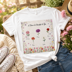 Personalized Birth Flower Garden Shirt – Custom Names & Birth Month Flowers Unisex T-Shirt, Family Floral Gift for Mom, Grandma, Nana