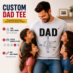 Personalized Dad Fist Bump Shirt – Custom Father & Kids Names Gift for Dad, Father's Day Personalized T-Shirt