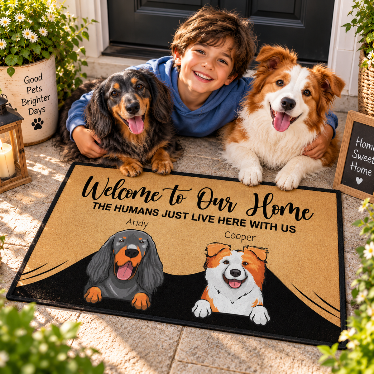Personalized Dog Doormat, Custom Dog Doormat, Dog Welcome Mat, Dog Name Doormat, Multiple Dog Doormat, Housewarming Gift