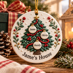 Personalized Family Ornament, Family Christmas Ornament, Custom Family Ornament, Personalized Ceramic Ornament, Custom Names 3D Relief Ceramic