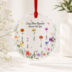 Personalized Family Flower Glass Ornament with Custom Names – Every Bloom Represents Someone We Love Keepsake Gift