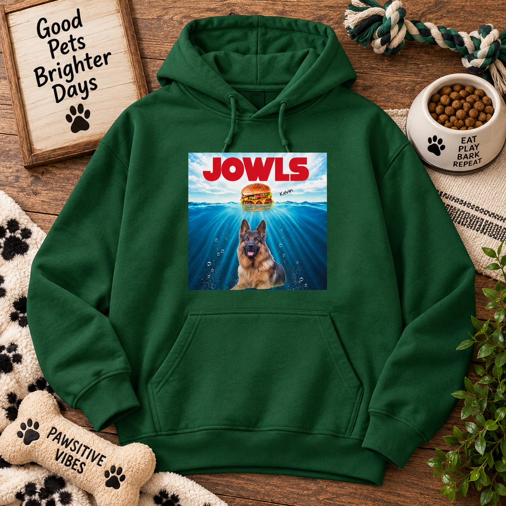 Personalized Pet Photo Hoodie – Custom Dog Cat Photo & Pet Name Hoodie, Funny JOWLS Pet Lover Sweatshirt, Dog Mom Dad Gift