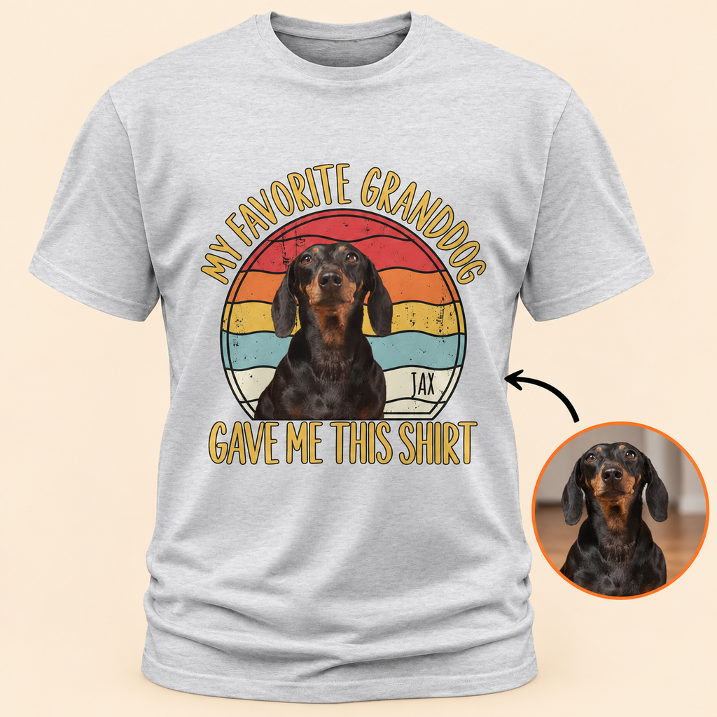 Custom Dog Photo Shirt, Personalized Dog Shirt for Grandpa – My Favorite Granddog