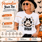Personalized Grandma Ghost Halloween T-Shirt with Kids Names | Custom Family Halloween Shirt for Grandma