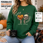 Personalized Halloween sweatshirt with Stay Creepy design and custom names