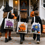 Personalized Halloween Tote Bag, Custom Name Lined Trick or Treat Bag for Kids