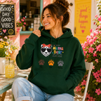 Personalized Mama Bear Hoodie with Kids Names, Custom Mom Sweatshirt, 1-5 Children Paw Prints, Mother's Day Gift for Mom