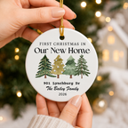 Personalized Christmas Ornament, First Christmas in Our New Home Ornament, Housewarming & Christmas Gift