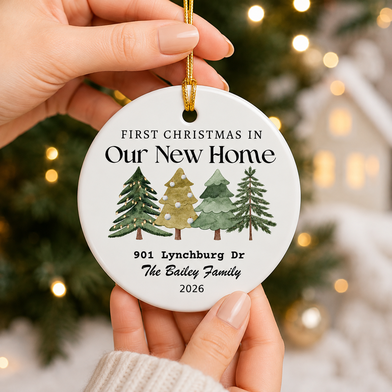 Personalized Christmas Ornament, First Christmas in Our New Home Ornament, Housewarming & Christmas Gift