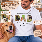 Personalized Pet Photo T-Shirt – Custom Dog Cat Photo & Pet Names Shirt, Custom Quote Pet Dad Tee, Pet Lover Gift