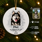 Personalized pet memorial ornament with custom dog photo, pet name, memorial message and years for a meaningful pet loss Christmas gift