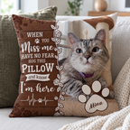 Personalized Pet Memorial Pillow with Photo & Name, Pet Loss Gift – When You Miss Me, Hug This Pillow