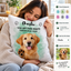 Personalized pet memorial pillow with custom dog photo, pet name and memorial quote