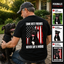 Personalized pet photo back print shirt with custom dog portrait and American flag design