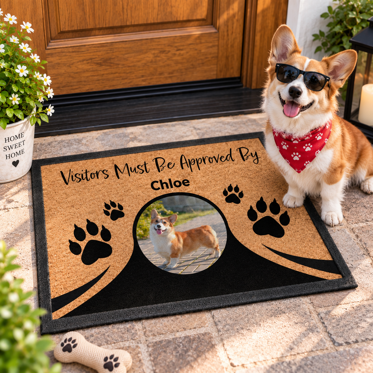 Custom Pet Doormat, Pet Photo Doormat, Personalized Dog Cat Welcome Mat, Pet Name Doormat, Pet Lover Gift