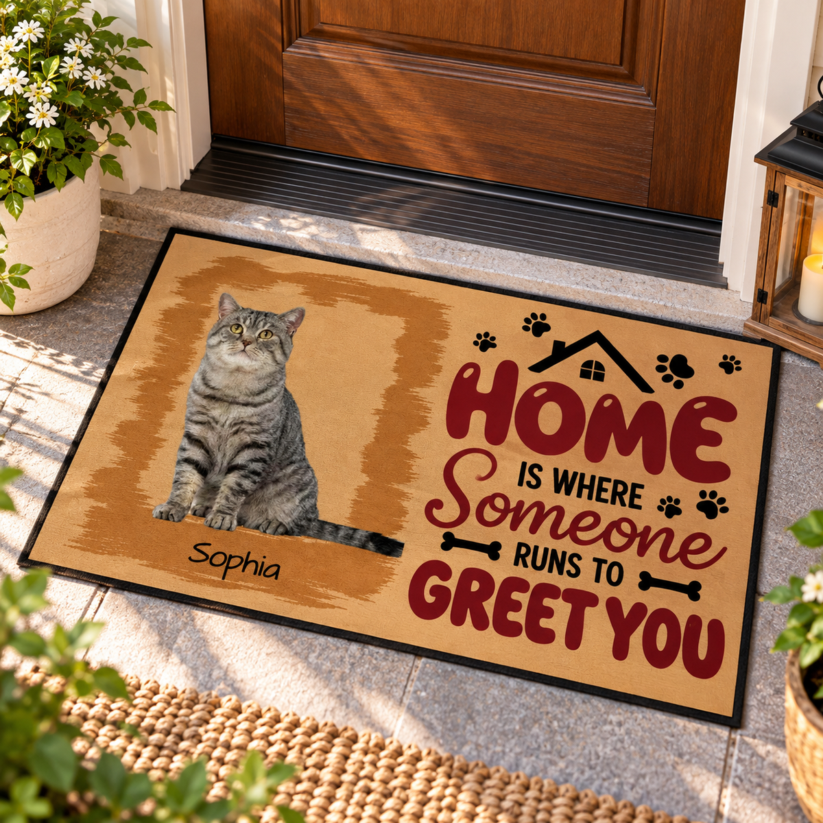 Personalized Pet Doormat, Pet Photo Doormat, Custom Pet Picture & Name Welcome Mat, Pet Lover Gift, Housewarming Gift