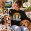 Personalized Pet Photo Sweatshirt – Custom Dog Cat Portrait & Pet Name Crewneck, Vintage Pet Lover Sweatshirt, Dog Mom Dad Gift