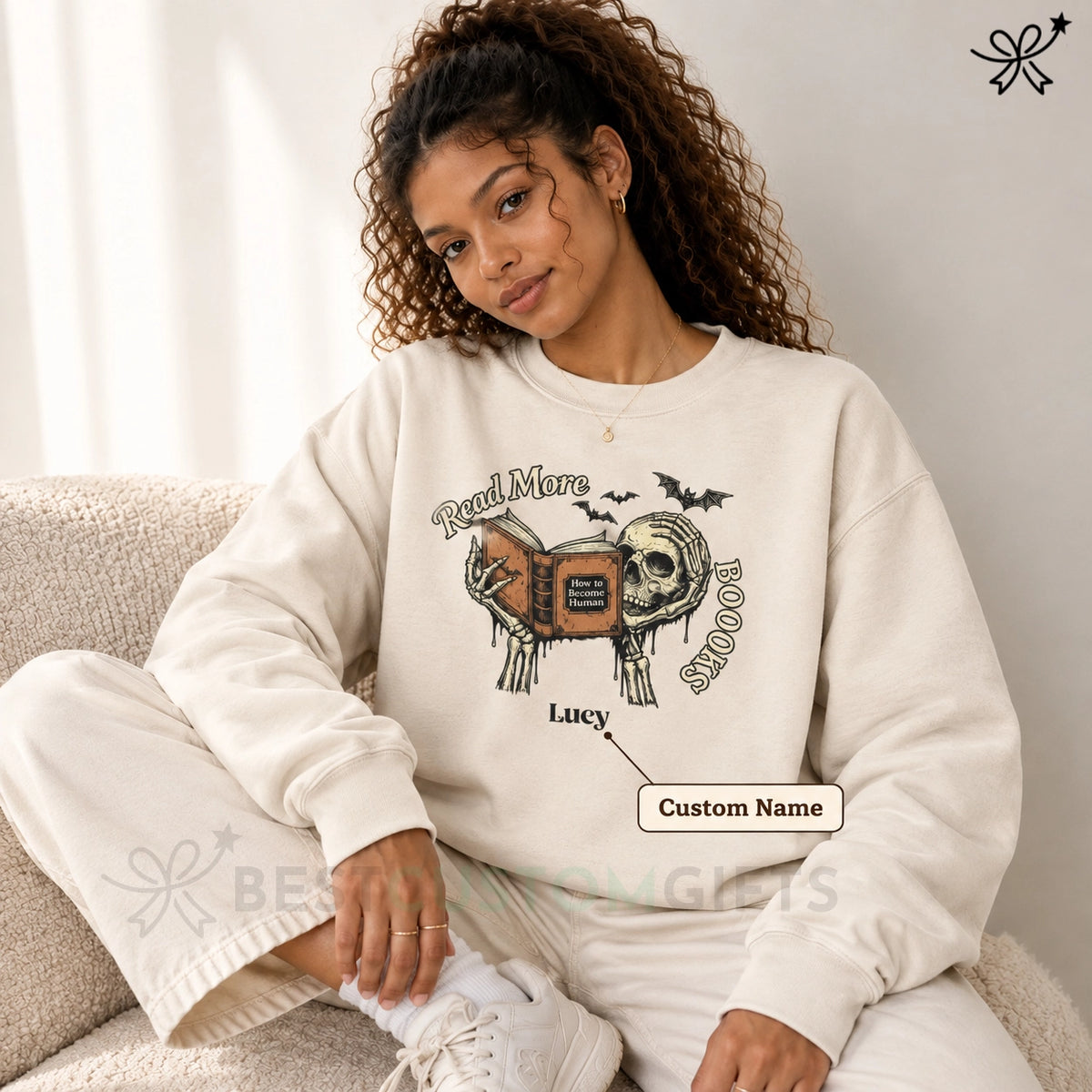 Book Lover Gifts, Presents for Readers, Gifts for Readers-  Custom Name Read More Books Unisex Sweatshirt