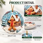 Personalized Family Ornament, Family Christmas Ornament, Snowman Family Ornament, Ceramic Christmas Ornament, 3D Relief Ornament