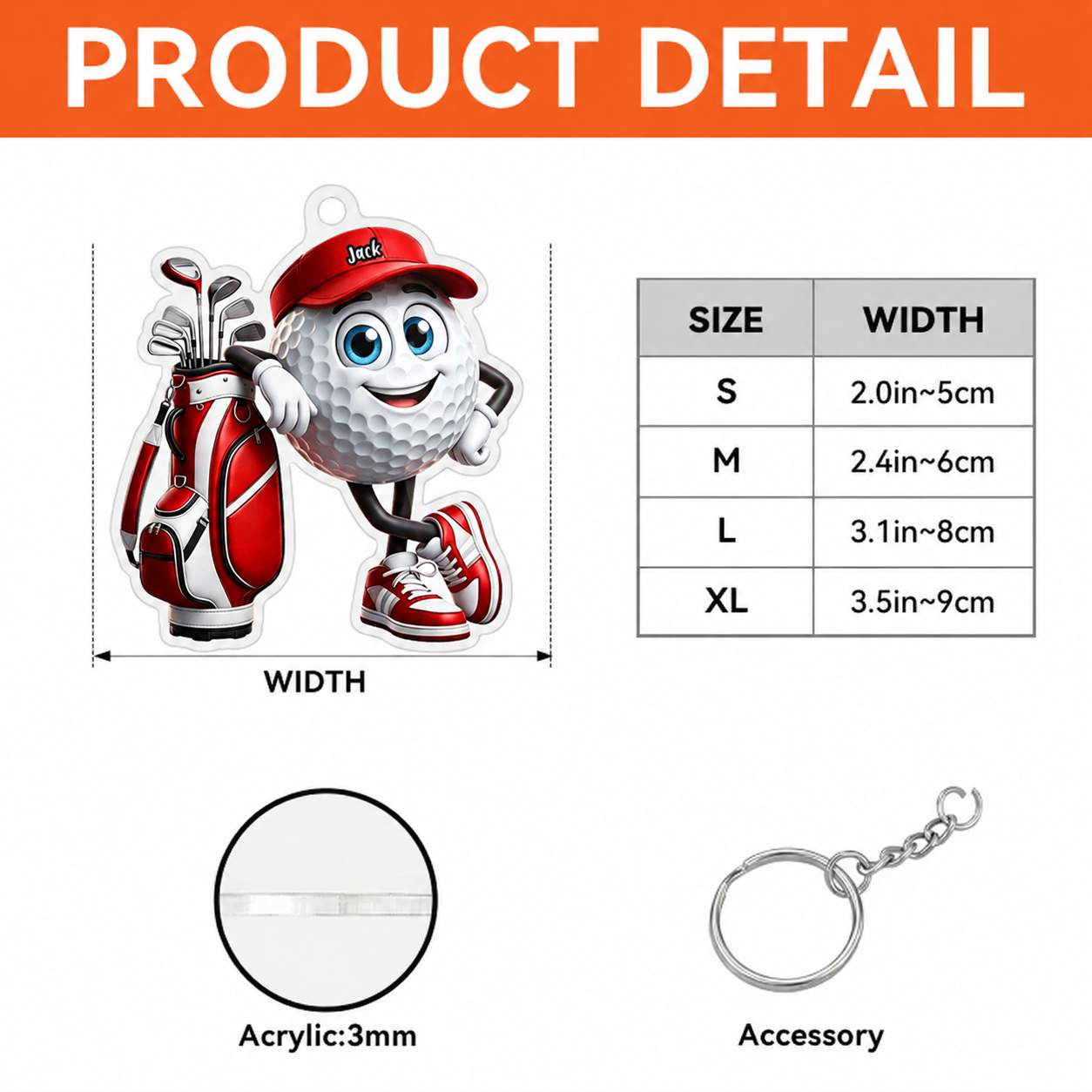Golf Player Personalized Keychain For Golf Lovers